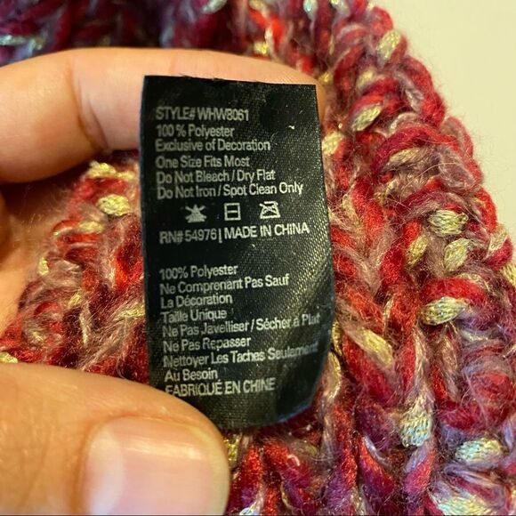 D&Y FASHION WINTER WARM Red KNITTED HEAD WRAP  3D FLOWER HEADBAND - Picture 4 of 4